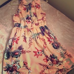 Pretty floral chiffon style A-line dress